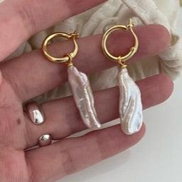 Natural Longitude Baroque Pearl Drop Earrings