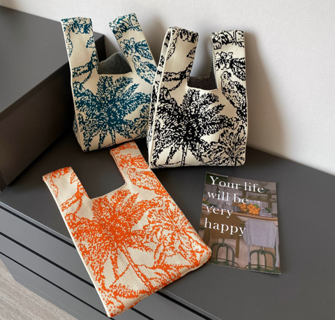Coconut Tree Small Knit Tote