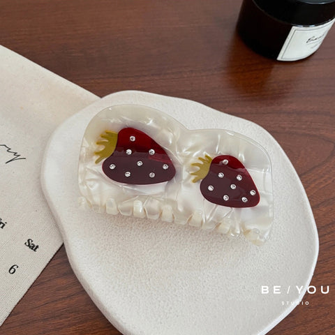 Chrystal Strawberry Hair Claw