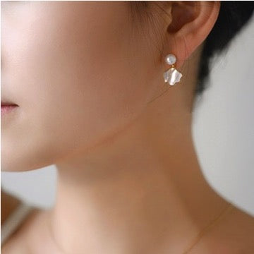Pearl and Shell Dainty Earrings