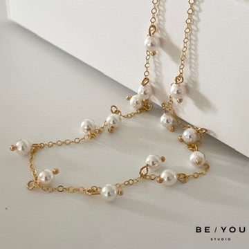 Pearl Clusters Silver Necklace