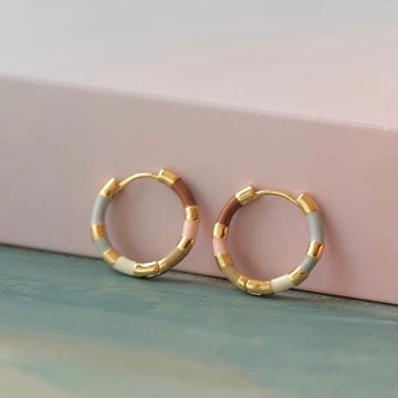 Colorful Enamel Hoop Earrings