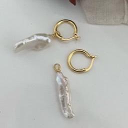 Natural Longitude Baroque Pearl Drop Earrings