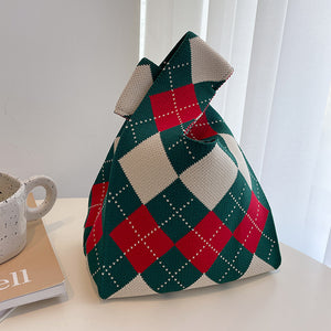 Sweater Print Knit Tote
