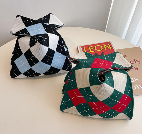 Sweater Print Knit Tote