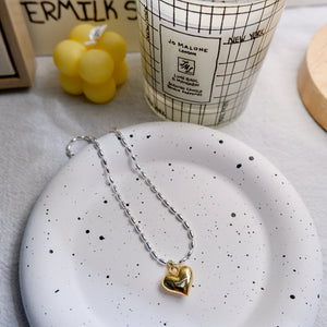 Single Heart Silver Necklace