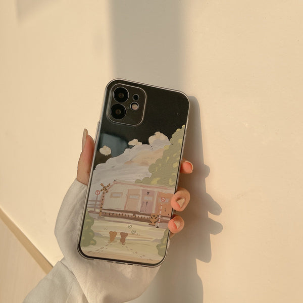Pastel Railway Station Clear iPhone Case