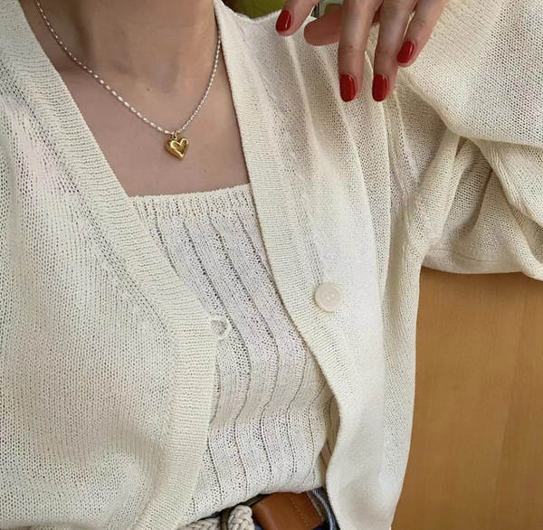 Single Heart Silver Necklace