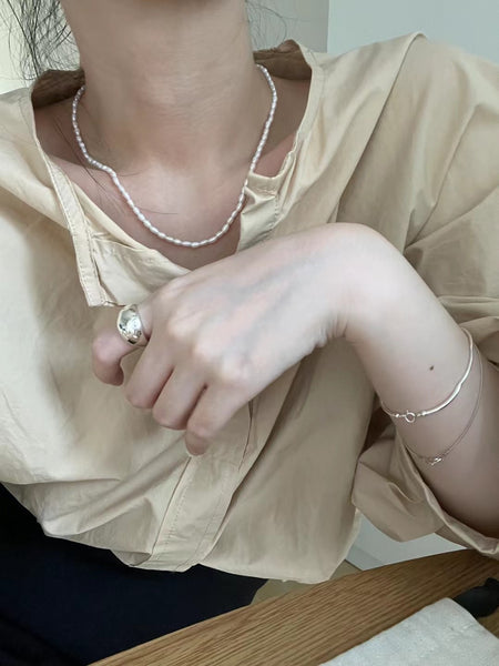 Rice Pearl Toggle Necklace