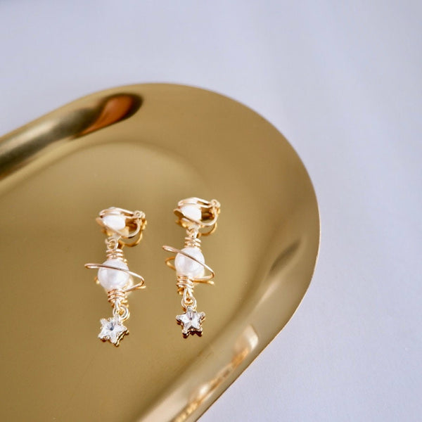 No Piercing Clip-On Celestial Dangle Earrings