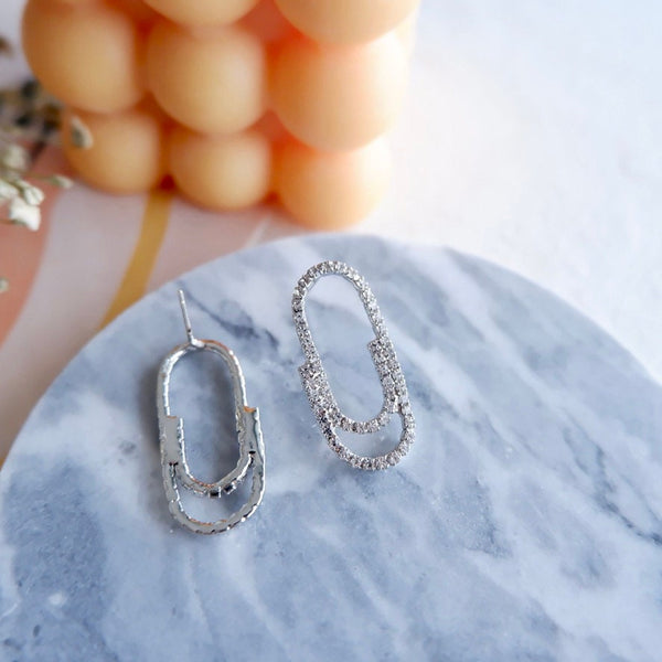 Crystal Paperclip Earrings
