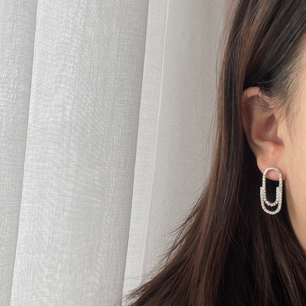 Crystal Paperclip Earrings