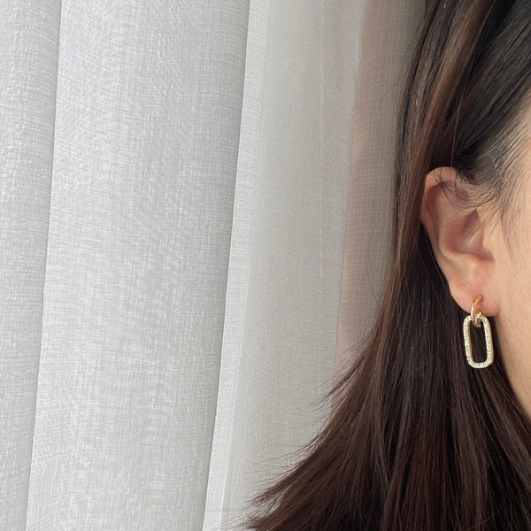Crystal Gold Drop Earrings