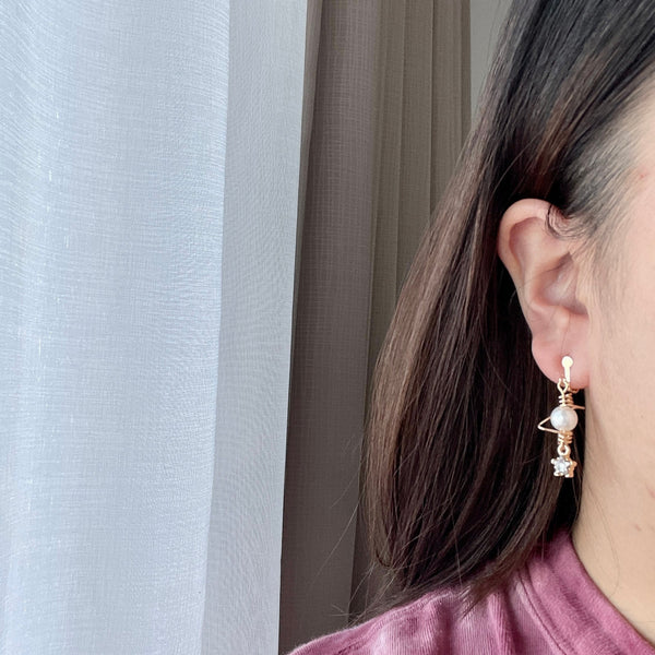 No Piercing Clip-On Celestial Dangle Earrings