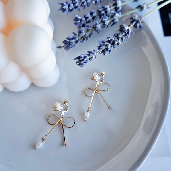Non-Piercing Bow Tie Clip on Earrings