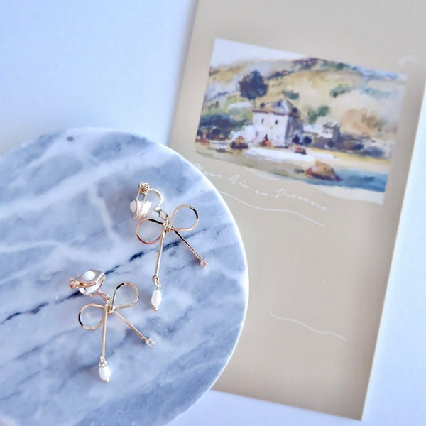 Non-Piercing Bow Tie Clip on Earrings