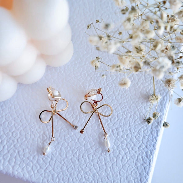 Non-Piercing Bow Tie Clip on Earrings