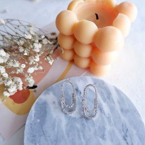 Crystal Paperclip Earrings