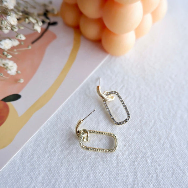 Crystal Gold Drop Earrings