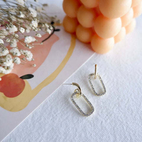Crystal Gold Drop Earrings