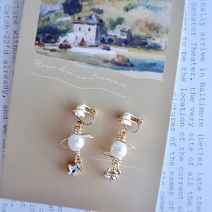 No Piercing Clip-On Celestial Dangle Earrings