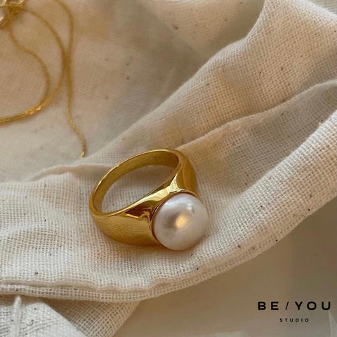 Fresh Water Pearl Ring with Gold Vermeil