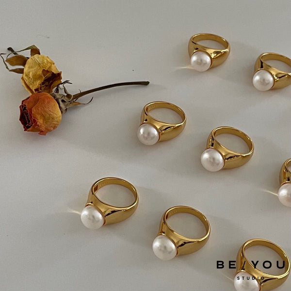 Fresh Water Pearl Ring with Gold Vermeil