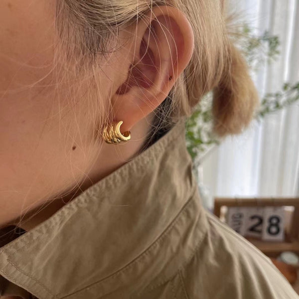 Ring Shape Silver Earring Stud