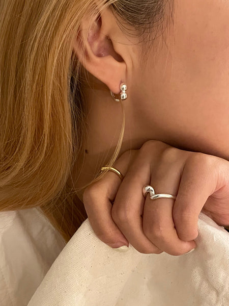 Little Cherry Silver Huggies Earrings