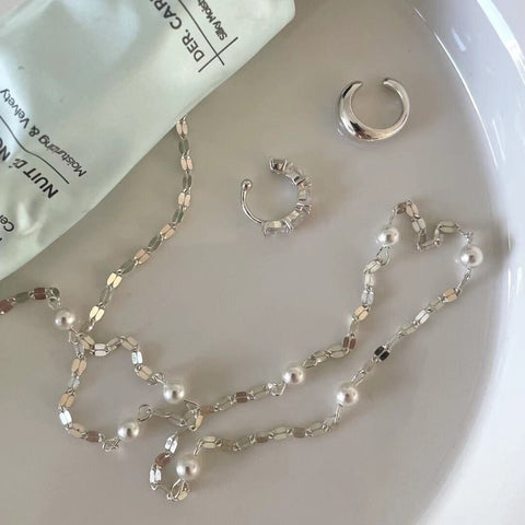Starry Pearl Sterling Silver Necklace
