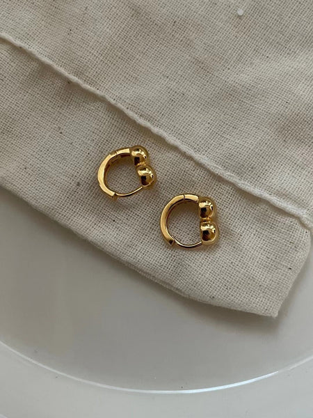 Little Cherry Silver Huggies Earrings
