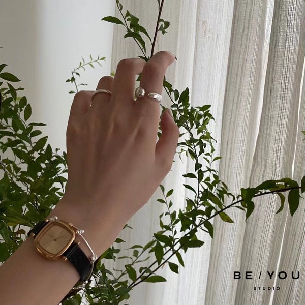 Silver Opening Minimalist Statement Ring