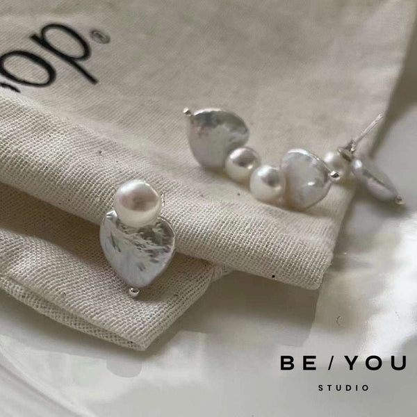 Heart Baroque Pearl Earrings
