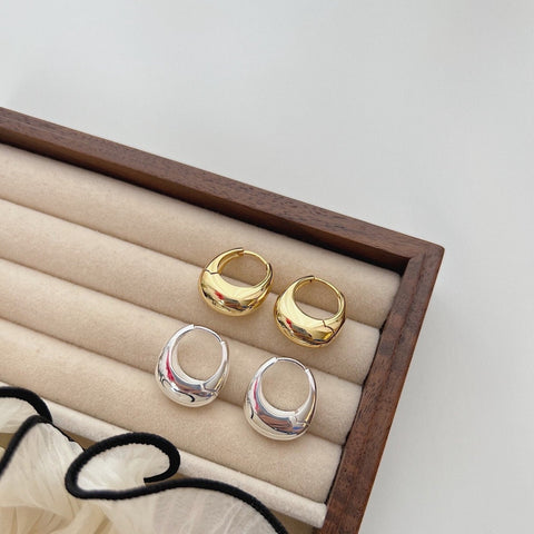 Minimalistic Oval Hoop Earrings