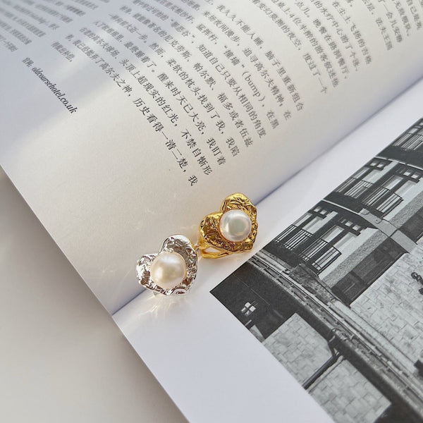 Heart with Pearl Statement Ring
