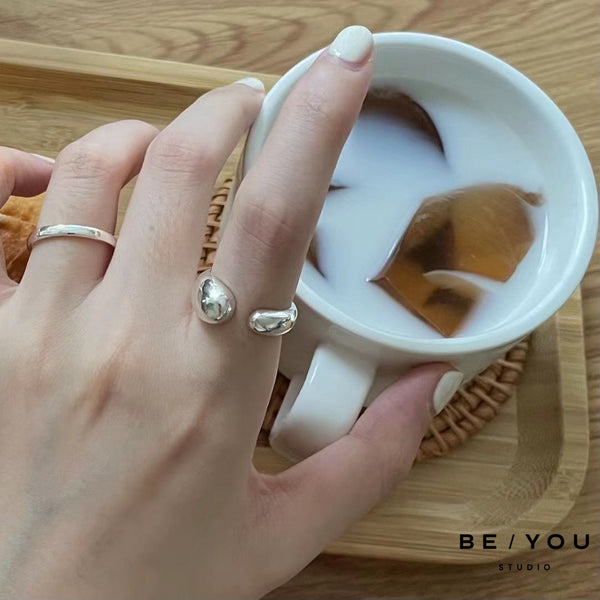 Silver Opening Minimalist Statement Ring