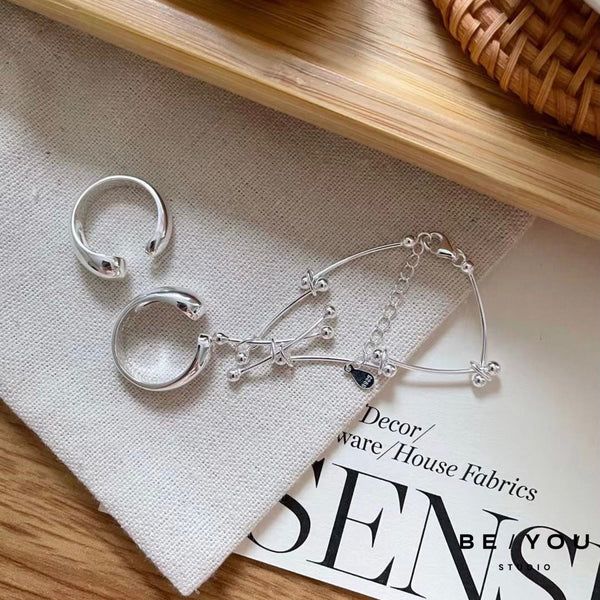 Silver Opening Minimalist Statement Ring