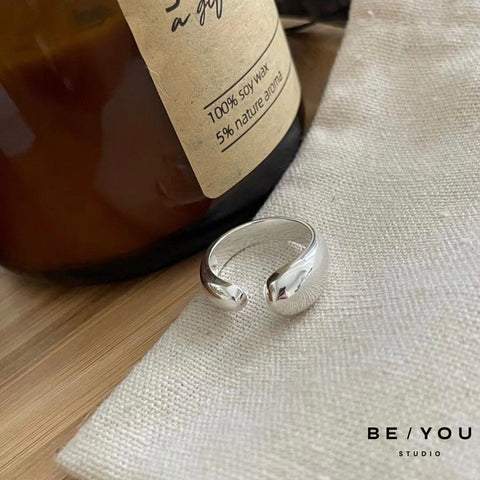Silver Opening Minimalist Statement Ring