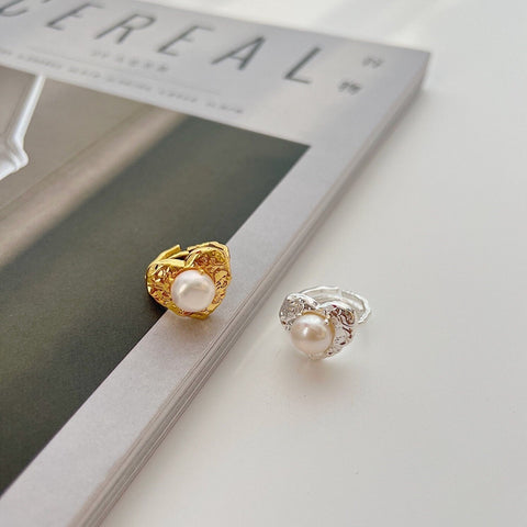 Heart with Pearl Statement Ring